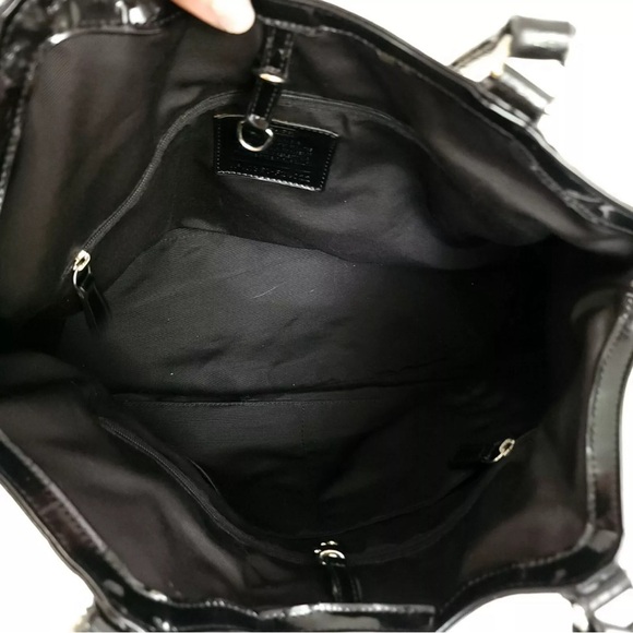 COACH Signature Stripe Zebra Devin Shoulder Bag - Picture 7 of 10